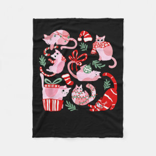 Doodles Merry Catmas Christmas Funny Cat Lover Xma Fleece Blanket