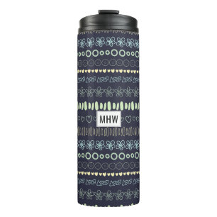 Doodles Pattern custom monogram tumbler