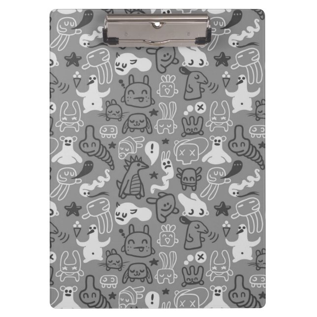 doodles pattern illustration clipboard (Front)
