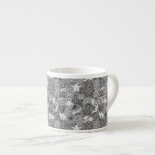 doodles pattern illustration espresso cup