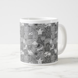 doodles pattern illustration large coffee mug