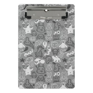 doodles pattern illustration mini clipboard