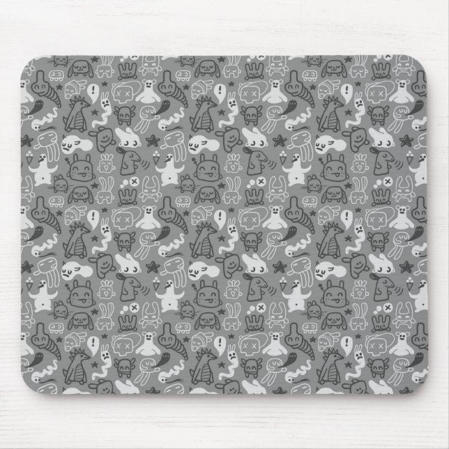 doodles pattern illustration mouse mat (Front)