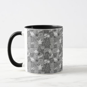 doodles pattern illustration mug