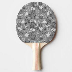 doodles pattern illustration ping pong paddle