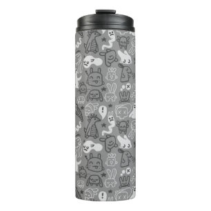 doodles pattern illustration thermal tumbler