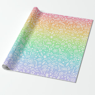 Doodles! Rainbow Wrapping Paper