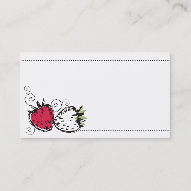 doodles strawberries fruit baking catering busines business card (Front)
