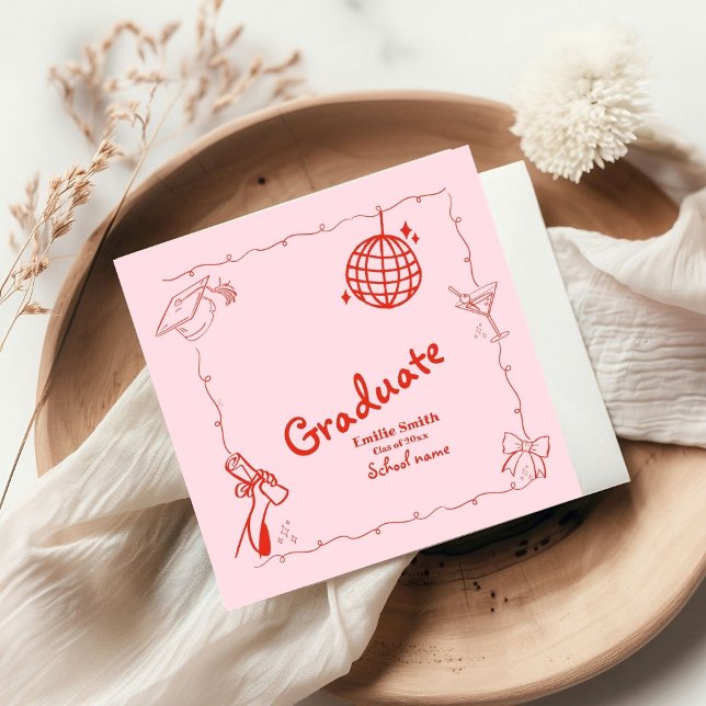 Doodles style Hand Drawn Graduation Party Napkin (Creator Uploaded)