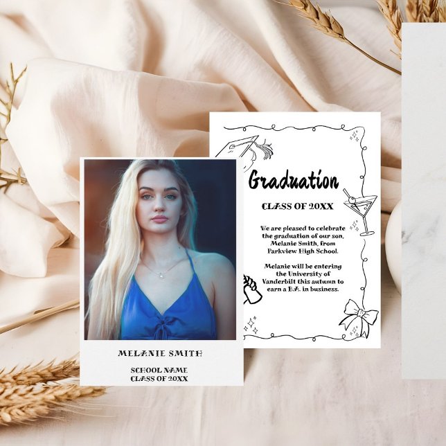 Doodles styles Hand Drawn  Graduation Announcement (Creator Uploaded)