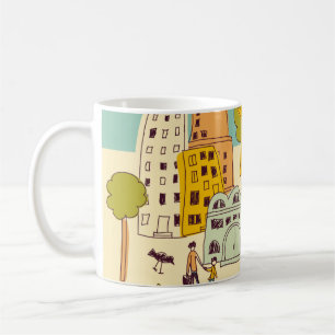 Doodles urban park landscape walking color city li coffee mug