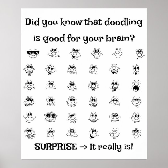 Doodling is Good For Your Brain Poster (Front)