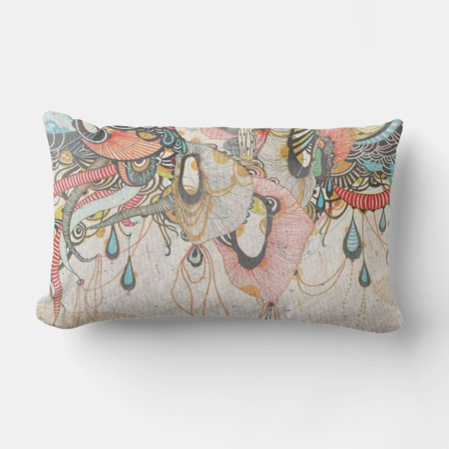 Doodling on the Language of Light Lumbar Cushion (Front)