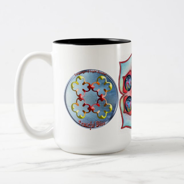 Doodling on the symbol of Peaceful Bliss Two-Tone Coffee Mug (Left)