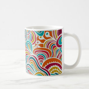 Doodling pattern coffee mug