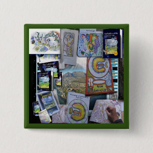 Doodling workbooks 15 cm square badge