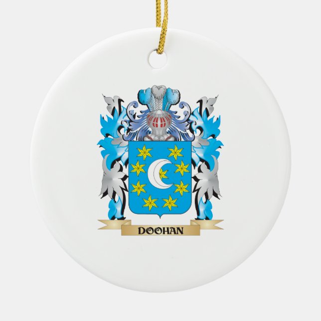 Doohan Coat of Arms - Family Crest Ceramic Tree Decoration (Front)