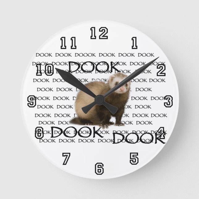 dooking ferret round clock (Front)