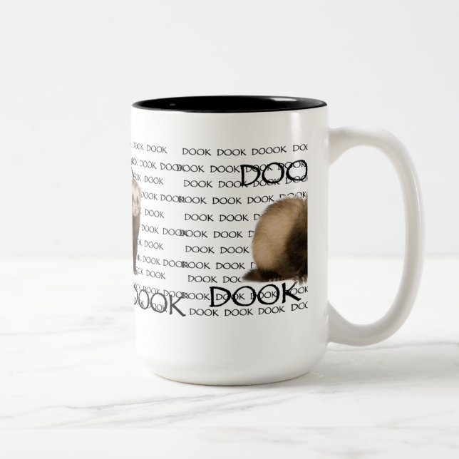 DOOKING FERRET Two-Tone COFFEE MUG (Right)