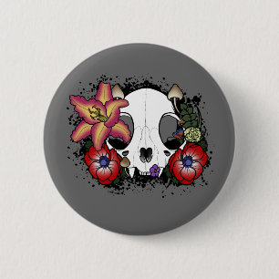 Doom and Bloom Cat Skull 6 Cm Round Badge