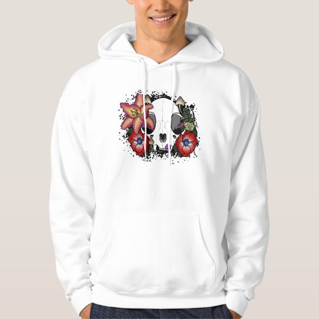 Doom and Bloom Cat Skull Hoodie (Front)