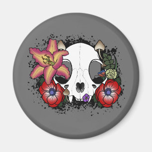 Doom and Bloom Cat Skull Magnet
