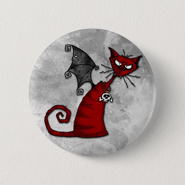doom kitty 6 cm round badge (Front)
