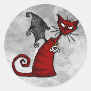 doom kitty classic round sticker