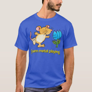 Doom Metal Playing Cute Dancing Mouse Design T-Shirt