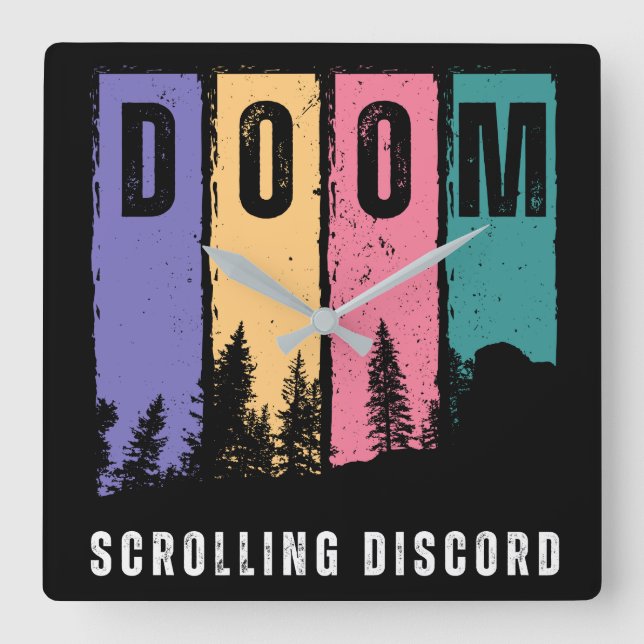 Doom Scrolling Discord Square Wall Clock (Front)