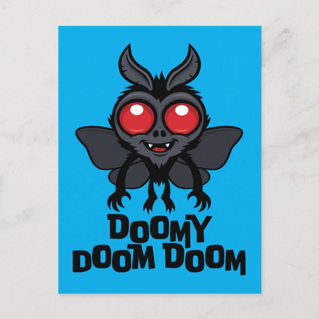 Doomy Doom Doom Cute Mothman Cryptid Postcard (Front)