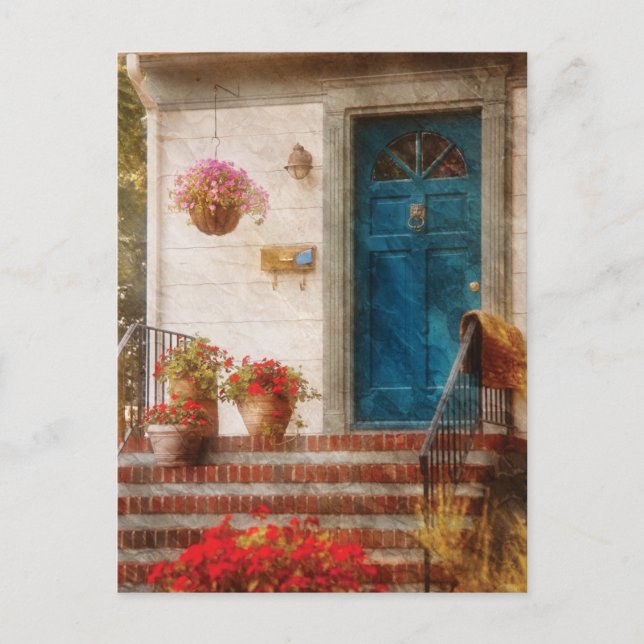 Door - Blue Front Door Postcard (Front)