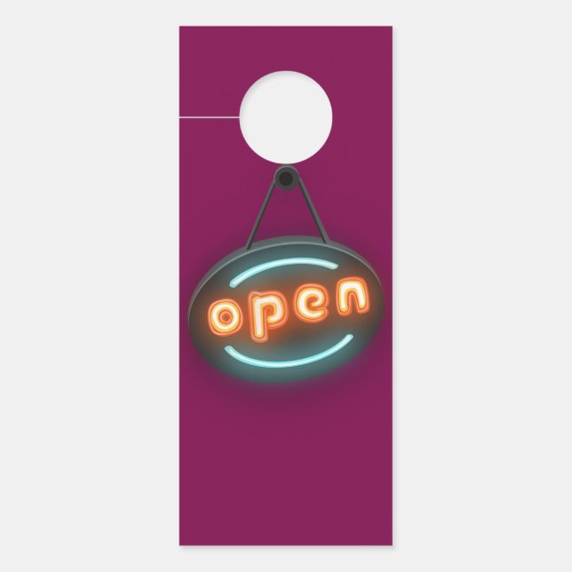 Door Collator Open Word Neon Style Hanger (Front)