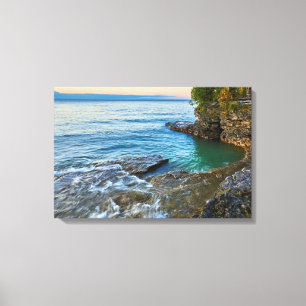 Door County, Cave Point Canvas Gallery Wrap Print