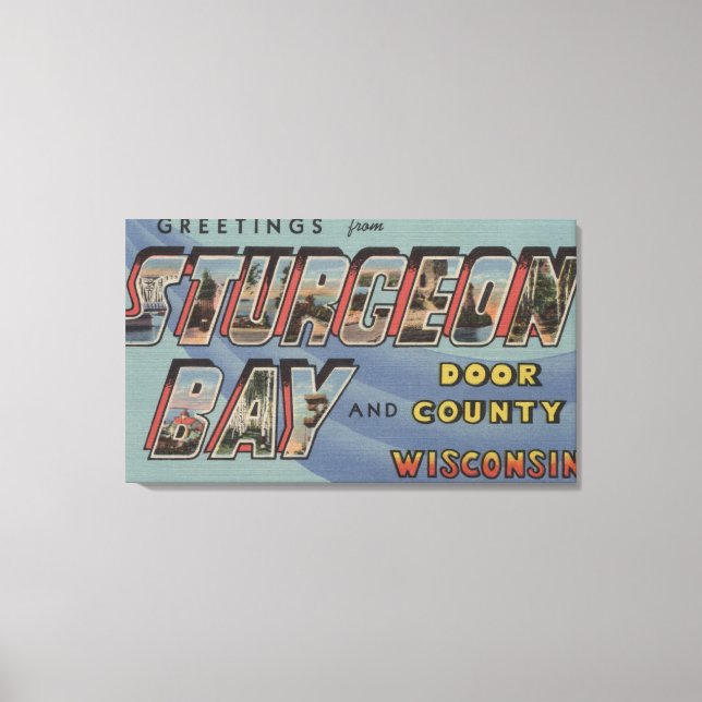 Door County - Large Letter Scenes Canvas Print (Front)