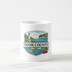 Door County, WI Lighthouse and Lake MichiganMagnet Coffee Mug