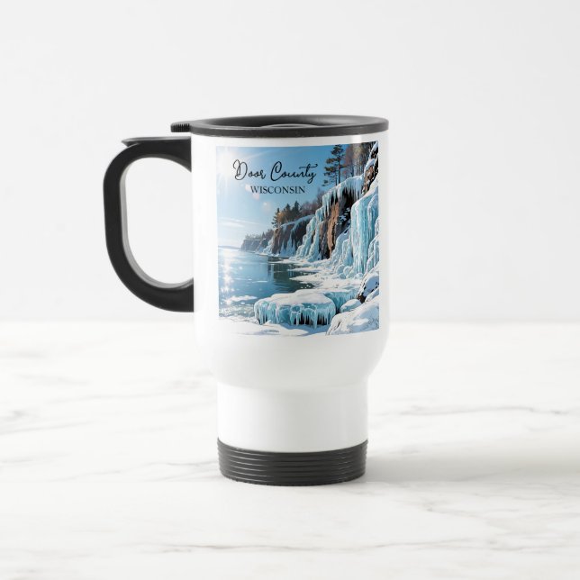 Door County Wisconsin | Frozen Winter   Travel Mug (Left)