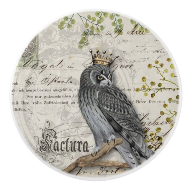 Door/Cupboard Ceramic Knobs - King Falcon (Front)