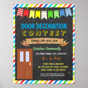 Door decoration contest school event template