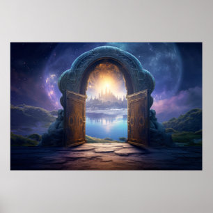 Door Gate Otherworldly Dimension Fantastic Art Poster