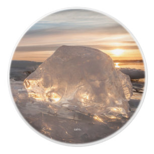 door handle, fish-shaped ice photo ceramic knob