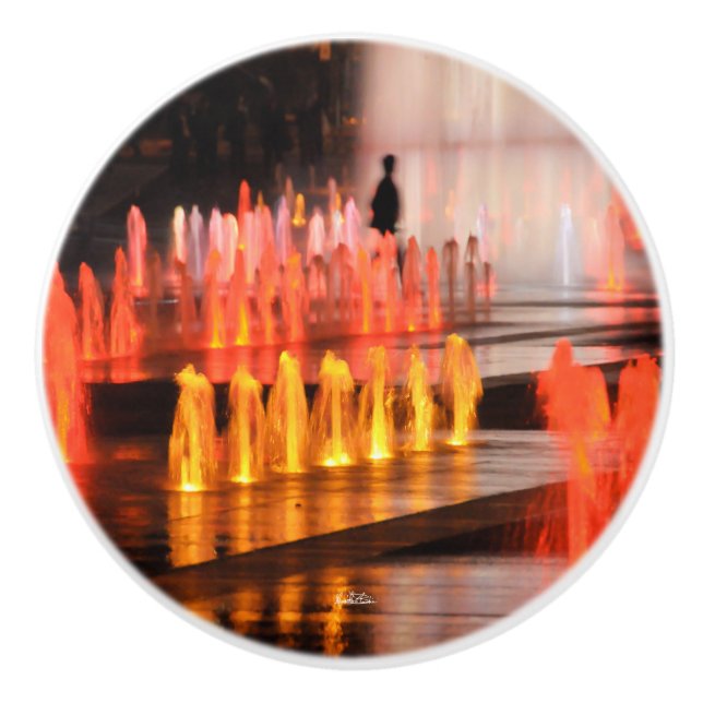 Door handle, photo, silhouette man ceramic knob (Front)