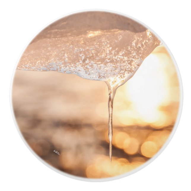 door handle, sun through the ice ceramic knob (Front)