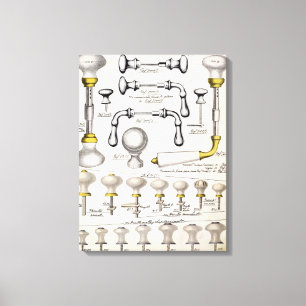 Door handles, from a trade catalogue of domestic g canvas print