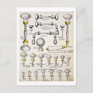 Door handles, from a trade catalogue of domestic g postcard