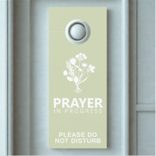 Door Hanger Of Custom Prayer Text White Flower