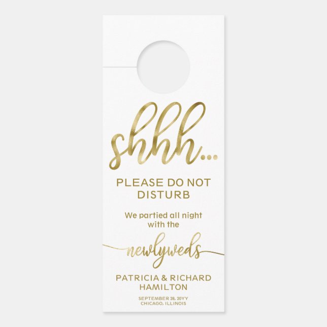 Door Hanger Wedding Do Not Disturb Sign (Front)