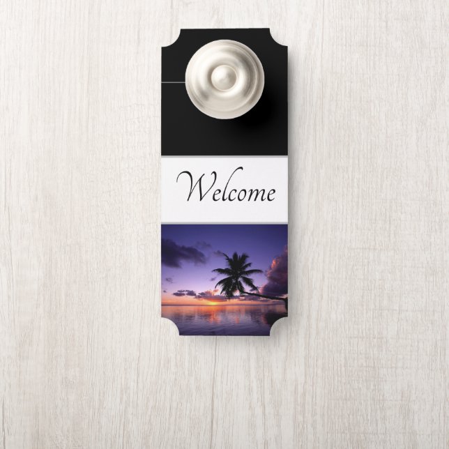 Door Hanger Welcome Hawaiian Sunset (On Knob)