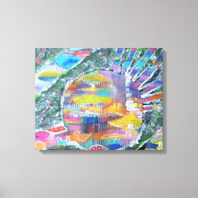 Door in Mushroom Land Canvas Print (Front)
