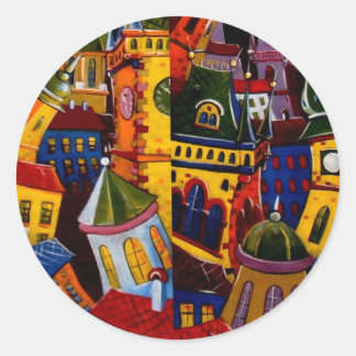 Door in Prague Classic Round Sticker